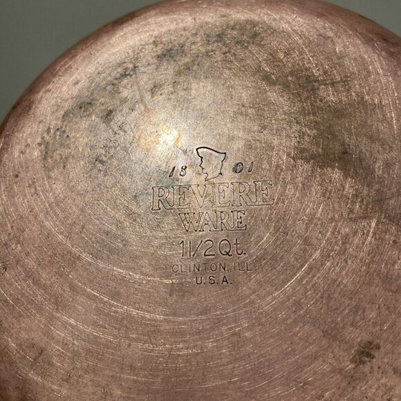 Revere Ware 1 1/2 Quart Stainless Steel Sauce Pan with Lid Clinton ILL USA VTG - Picture 6 of 11